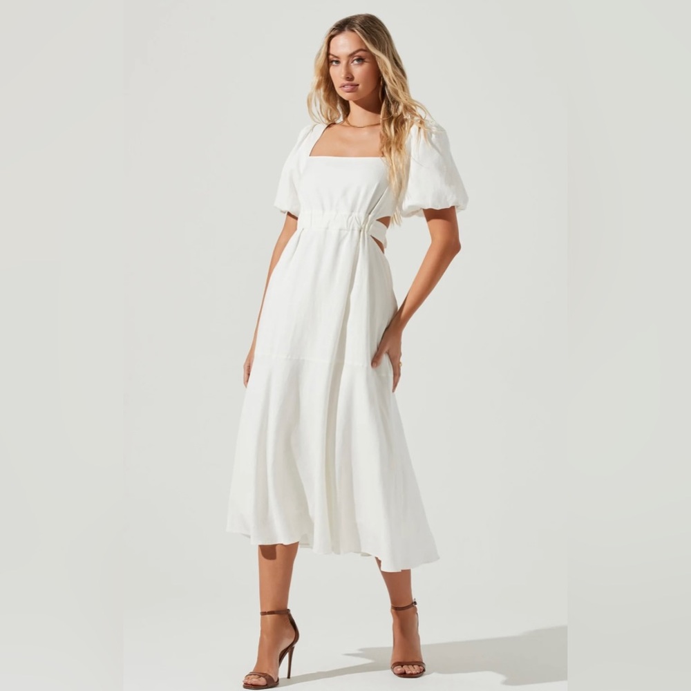 ASTR the Label - NWT - size xs - white Angeles puff sleeve dress